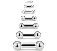 Ocptiy 16G 14G 12G 8G 6G 4G 2G Tongue Rings Nipple Piercings Pa Ring 316L Surgical Stainless Steel Internally Threaded Straight Barbells prince albert Piercing Jewelry Stretching Kit 12mm-16mm, Metal,