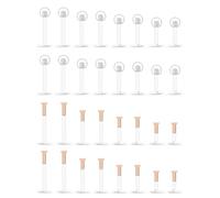 Ocptiy 16G 18G 20G Clear Plastic Earrings Nose Studs Piercing Retainer for Surgery Sport Work Lip Labret Medusa Ring Bioflex Flat Back Tragus Helix Conch Earring Women Men 6mm 7mm 8mm 10mm 12mm