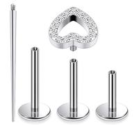 Ocptiy 16G G23 Titanium Tragus Conch Helix Piercing Jewelry 6mm 8mm 10mm - Internally Threaded Flat Back Stud Cartilage Earrings Hypoallergenic Forward Earlobe Monroe Labret Tragus Piercing Jewelry