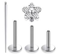 Ocptiy 16G G23 Titanium Tragus Conch Helix Piercing Jewelry 6mm 8mm 10mm - Internally Threaded Flat Back Stud Cartilage Earrings Hypoallergenic Forward Earlobe Monroe Labret Tragus Piercing Jewelry