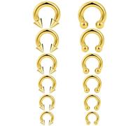 Ocptiy 6G 8G 12G 14G 16G Septum Ear Earrings Gauges Stretching Piercing Kit 316L Surgical Steel Internally Threaded Pierced Body Jewelry for Women 10mm 12mm 14mm 16mm, Stainless Steel, metal