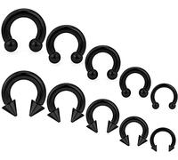 Ocptiy 6G 8G 12G 14G 16G Septum Ear Earrings Gauges Stretching Piercing Kit 316L Surgical Steel Internally Threaded Pierced Body Jewelry for Women 10mm 12mm 14mm 16mm, Metal, cubic-zirconia