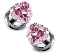 Ocptiy 6G Astm F136 Titanium Gauges Tunnels Plugs Earrings for Ears Stretching Kit 6 Gauge Implant Grade Screw Fit Gold Pink Diamond Tunnels Plugs Hollow Gauges Size 4mm Piercing Women Men 3/16 inch