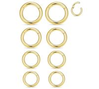 Ocptiy 6G Hinged Septum Ring Gauges Tunnel Plug Earring Stretching kit Gold Surgical Stainless Steel Lip Ring Cliker Catilage Helix Tragus Rook Daith Earring Hoop Smiley Piercing Jewelry Women Men