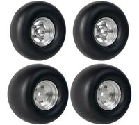 OCRACING Aluminum Beadlock Wheel Rims with Rubber Tires Set Compatible with Tamiya Grasshopper/Frog/Sand Scorcher/Hornet 1/10 Scale RC Buggy Car Upgrade Parts (Silver)