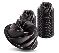 O'Creme Bakeable Plastic Mini Swirl Cake Pan, Baking Pan With Non-Stick Silicone, Reusable nonstick baking molds, Durable, Lightweight, Easy Storage for Baking and Much More - 25 QTY Pack