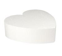 O'Creme Polystyrene Dummy Cake Decorating Display for Baked Goods Bakery Supplies Heart Shape - White (3”H x 10”)