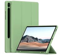 Ocricll Case for Samsung Galaxy Tab S10 Lite / S10 FE / S9 FE 5G 10.9" / S9 11-Inch, Soft TPU Back Case Slim Lightweight Smart Auto Sleep/Wake Trifold Stand Cover with S Pen Holder, Matcha Green
