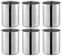OCS Parts 6-Pack 1.25 Quart Bain Marie Pot | 5.75" x 3.75" Stainless Steel Pot for Warm or Cold Food, Sauces, Soups, or Organizing Cooking Utensils