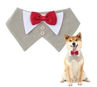 OCSOSO Adjustable Dog Bow Tie & Neckerchief - Elegant UK Style Dog Costume for Weddings, Christmas, Parties | Tuxedo Dog Suit Tuxedo with Velcro Fastening[L]