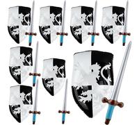 Octaday 16 Pcs Inflatable Sword and Shield Blow up Medieval Sword Shield Knight Party Favors Set for Pirate Party Cosplay Accessories
