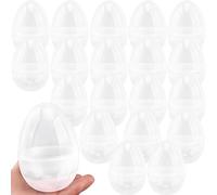 Octaday 20 Pcs 6 Inch Jumbo Plastic Easter Eggs Large Empty Transparent White Easter Eggs Clear Fillable Easter Eggs Bulk for Easter Eggs Hunt Party Supplies