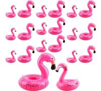 Octaday 20 Pcs Inflatable Flamingo Drink Holders for Pool Party Bachelorette Party, 2 Size