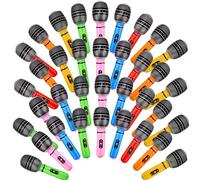 Octaday 36 Pcs Inflatable Microphones Blow up Microphone Bulk Assorted Colors Inflate Microphone Props