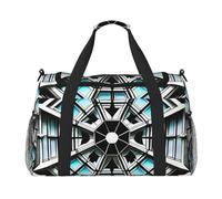 Octagon Building Hand Travel Bag.Fashionable Design, Large Storage Capacity, Suitable For Business Trips And Short Trips., Black, One Size