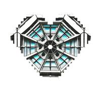 Octagon Building Print Building Brick Block Puzzle - Heart Shaped Picture Puzzles, Wooden Picture Jigsaw Puzzles