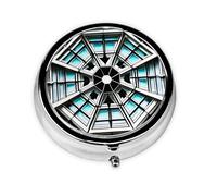 Octagon Building Round Pill Box Portable Medicine Box That can be stored in a Pocket or Handbag