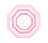 Octagon Metal Cutting Dies for Card Making DIY Scrapbooking Nesting Basic Frame Hearts Die Cuts for DIY Crafts Paper Crafting Handmade Crafts Arts Supplies Large Size 21.3 X 21.3 cm / 8.39" x 8.39"