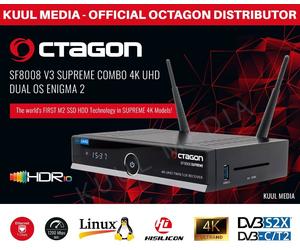 OCTAGON SF8008 V3 SUPREME COMBO 4K 1x DVB-S2X & 1x DVB-C/T2 DUAL E2 & DEFINE OS
