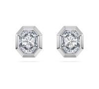 Octagon stud earrings, Lab-grown diamonds 1.0 ct tw, Octagon shape, 18K white gold