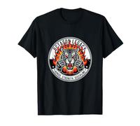 Octagon Tiger Fighter Emblem Combat Sports Graphic T-Shirt