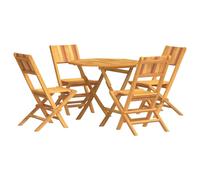 (octagon, without armrest) vidaXL Garden Dining Set Outdoor Table and Chairs 5 Piece Solid Wood Teak