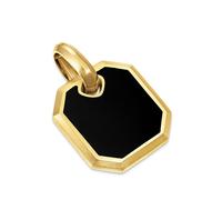 Octagonal Amulet In 18ct Yellow Gold With Black Onyx, 15mm