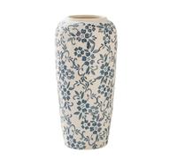 Octagonal Ceramic Flower Vase - Vintage Pastoral Retro Style, Rustic Farmhouse Décor for Home, Living Room, Kitchen