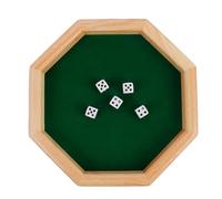 Octagonal Drinking Dice ?AME - Card Party Toy with Wooden Felt Lined Tray & ?ice | Interactive Social Game for Friends, Parties & Gam? Nights | Easy to Learn, Compact, Durable Design with Carryin