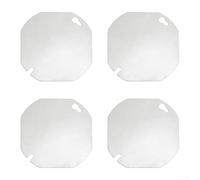 Octagonal Electrical Box Cover, 4 Pack 4 Inch, Galvanized Steel Metal Junction Plate, Blank Flat Design for Painting, Snug Fit Weather Resistant, for Residential Commercial Wiring Projects