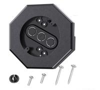 Octagonal Outdoor Wall Light Mounting Kit 1/2 Inch Vertical Siding Base Heavy Duty Plastic Fixture Bracket For Patio Garden Terrace Lamp Support Black White 168mm Diameter(Black)