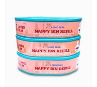 Octagonal Refill, Angelcare Compatible, for XL Nappy Bin - Pack of 3 Longer Lasting