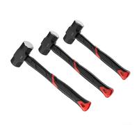 Octagonal Sledge Hammer, Forged High Carbon Steel Head, TPR Rubber-Coated Fiberglass Handle, Construction and Maintenance, 1LB-3LB(3LB)