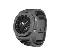 Octagonal Solid Stainless Steel Mod Kit fit for Casio GA-2100, Metal Sport Conversion Set with Strap+Case(Black with screw)