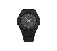 Octagonal Solid Stainless Steel Mod Kit fit for Casio GA-2100, Metal Sport Conversion Set with Strap+Case(Leather BB-no screw)