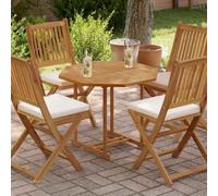 Octagonal Solid Teak Wood Table Top 80x80x2.5 cm, Durable Outdoor Garden Dining Surface, Weather Resistant Replacement Desk with Parasol Hole