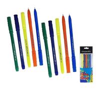 Octane BFirstStar Ballpoint Pens, BLUE, Fine Point (0.7mm), Pack of 10, Smooth Ball Pens, Pens for School Office Home Everyday Use, iZOFAX Ball BLACK Pen