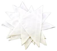 Octave® 10 Pack Mens White 100% Cotton Handkerchiefs With Stripes [Hankies Size One Size, Colour White With White Printed Stripes]