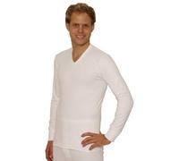 Octave 3 Pack Mens Thermal Underwear Long Sleeve 'V'-Neck T-Shirt/Vest/Top (5X-Large: Chest 60-62 Inches, White)