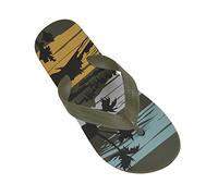 Octave® Boys Summer Beach Wear Flip Flops Collection - Tropical Beach Design [Size UK Junior 9/10 - EURO 27/28, Colour Green Mix]