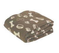 Octave® Dog Blanket 120 x 120 cm Cat Blankets, Machine Washable Pet Blankets,Cute Bowl Bone Paw Print Soft Warm Blankets, Fleece Flannel Blanket For Dogs and Cats, Machine Washable Pet Blankets-Brown