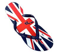 Octave® Flip Flops, men’s Platform Beach Sandals, Non Slip Rubber Summer Sliders, Comfortable Yoga Mat Sole Shower Pool Holiday Flip Flops, Union Jack Abstract Design [UK 7 - EURO 41,Navy]