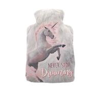 OCTAVE Hot Water Bottle With Soft Faux Fur Cover,2 Litre Luxury Warm Water Bottle with Pom Pom Tie, Super Soft Plush Material Cover,Long Lasting Warmth for Cramps, Neck, Back&Hands (Unicorn,Full Body)