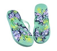 Octave® Ladies Flip Flops - Flat form Sandals Comfortable Beach Flip Flops for Woman,Non-Slip Shower & Pool Slippers,flip flop,Lightweight Beach Sandals,flip flop womens(Light Green, UK 3 / EURO 36)