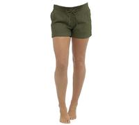 Octave® Ladies Linen Shorts & Invisible Liner Socks Package [Shortie Length Size 12, Colour Khaki & Socks One Size, Colour Black]