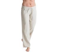 Octave® Ladies Linen Trousers & Invisible Liner Socks Package [Trousers Size 14, Colour Stone & Socks One Size, Colour Black]
