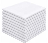 Octave® Mens Handkerchiefs - 10 Pack 100% Cotton Handkerchief With White Strips, Premium Handkerchiefs Assorted Pocket Square Hankies for Men, Classic Hankies for Grooms, Weddings, Prom, Party