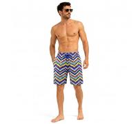 Octave® Mens Summer Beach Wear Swim Shorts Trunks Collection - Retro Design & Multifunctional Head Gear Set [Size Ex-Large, Colour Multicoloured Retro]