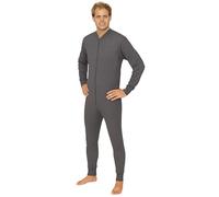 Octave® Mens Thermal Onesie All In One Union Suit, Fully Brushed Warm Winter Base Layer, Zipper Underwear Body Suit, Long Sleeve Thermal Underwear, Adults Onesie Thermal Body Suit(Medium, Charcoal)