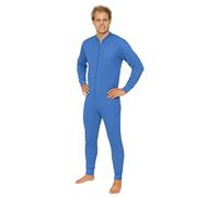 Octave® Mens Thermal Onesie All In One Union Suit, Fully Brushed Warm Winter Base Layer, Zipper Underwear Body Suit, Long Sleeve Thermal Underwear, Adults Onesie Thermal Body Suit(Large, Blue)